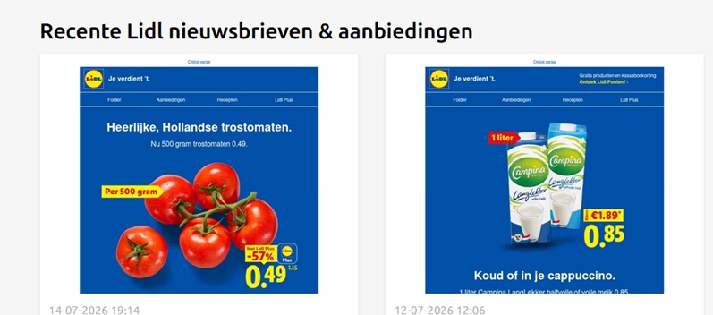 Lidl aanbiedingen bij Mailaanbiedingen